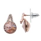 Brilliance Rose Gold Tone Drop Earrings With Swarovski Crystals, Women's, Pink