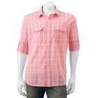 Men's Apt. 9&reg; Modern-fit Plaid Roll-tab Button-down Shirt, Size: Medium, Light Red