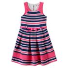 Girls 4-6x Nanette Sleeveless Striped Dress, Girl's, Size: 6, Pink