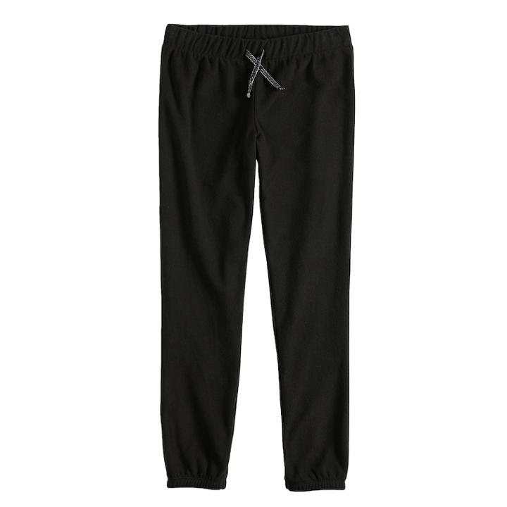 Girls 7-16 & Plus Size So&reg; Microfleece Jogger Leggings, Size: 16 1/2, Black