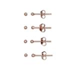 Primrose Rose Gold Tone Sterling Silver Ball Stud Earring Set, Women's, Pink