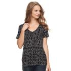 Petite Apt. 9&reg; Essential V-neck Tee, Women's, Size: S Petite, Black