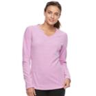 Women's Tek Gear&reg; Microfleece V-neck Tee, Size: Small, Med Purple