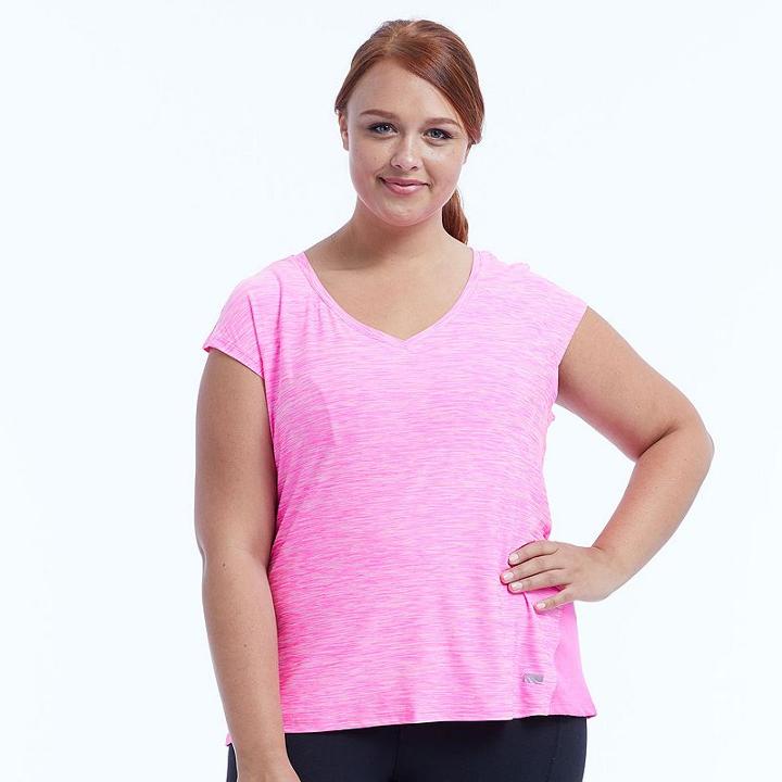 Plus Size Marika Charged V-neck Tee, Women's, Size: 2xl, Pink