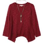 Girls 7-16 Speechless Handkerchief Hem Knit Sweater With Necklace, Size: Xl, Dark Red