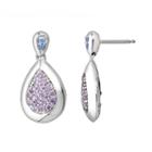 Lotopia Sterling Silver Teardrop Earrings - Made With Swarovski Cubic Zirconia, Women's, Purple