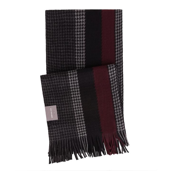 Men's Van Heusen Houndstooth Striped Raschel Scarf, Black