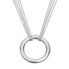 Sterling Silver Circle Link Multistrand Necklace, Women's, Size: 16