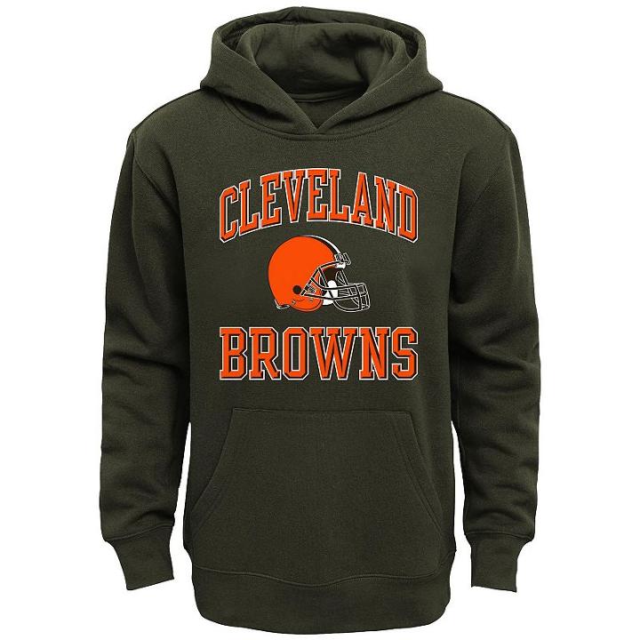 Boys 8-20 Cleveland Browns Fleece Hoodie, Boy's, Size: S(8), Brown