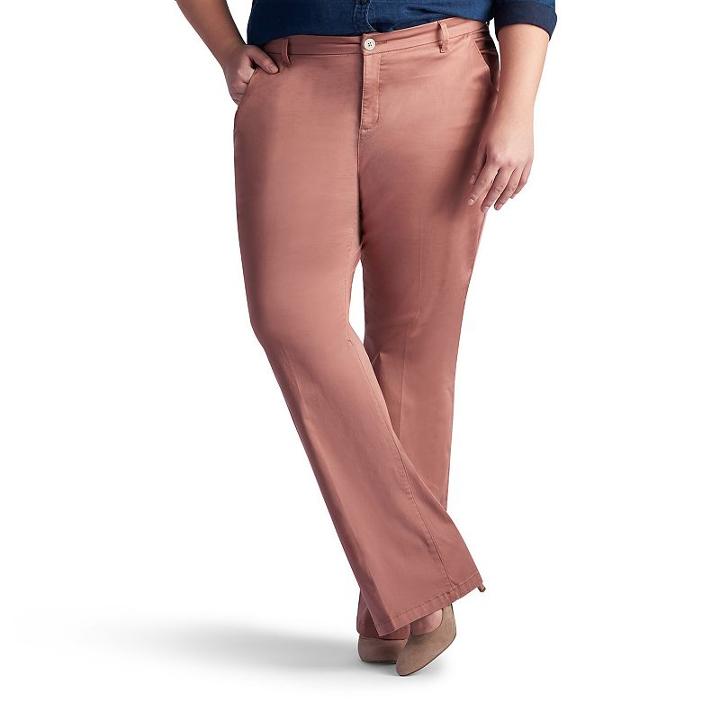 Plus Size Lee Publisher Slim Fit Twill Bootcut Pants, Women's, Size: 18 - Regular, Light Red