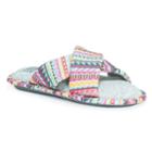 Muk Luks Women's Magda Crossover Memory Foam Slippers, Size: Large, Pink