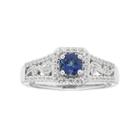 Boston Bay Diamonds 14k White Gold Sapphire & 1/3 Carat T.w. Diamond Paisley Engagement Ring, Women's, Size: 5, Blue