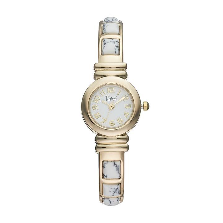 Vivani Women's White Howlite Stainless Steel Cuff Watch