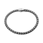 Lynx Stainless Steel Black Ion-plated Braided Cable Bracelet - Men, Size: 8.5