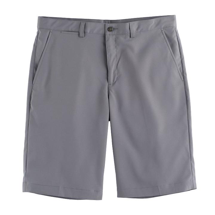 Boys 8-20 Pga Tour Flat-front Solid Shorts, Size: M 10-12, Med Grey