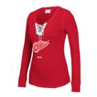 Women's Ccm Detroit Red Wings Lace-up Henley Tee, Size: Xxl, Multicolor