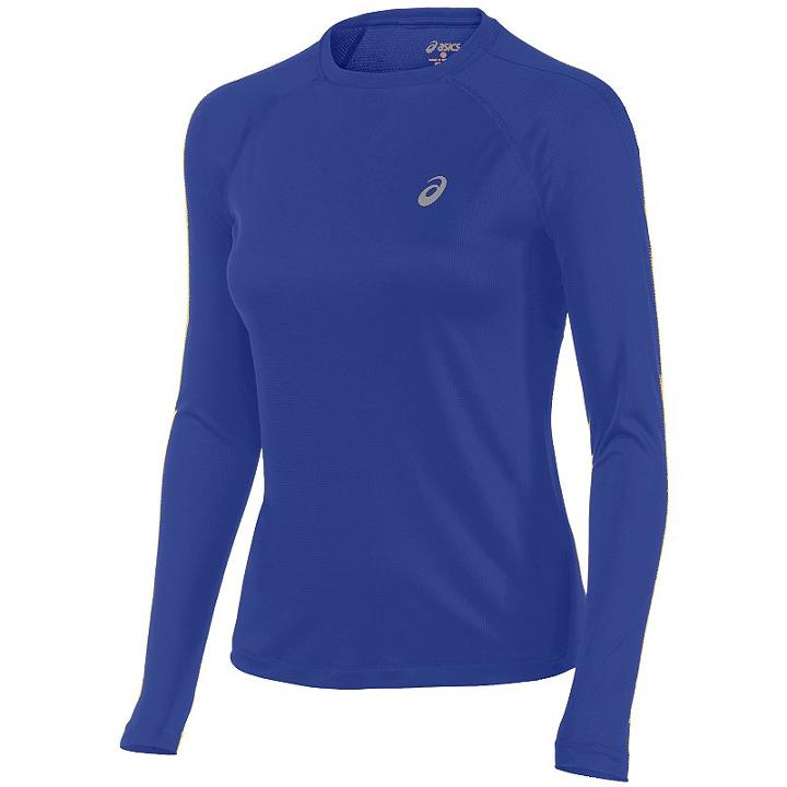 Women's Asics Crewneck Raglan Running Top, Size: Medium, Med Blue