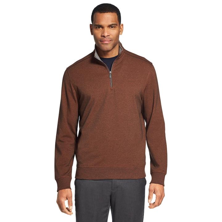 Men's Van Heusen Flex Fleece Quarter-zip Top, Size: Small, Red