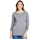 Women's Izod Dot Ruched-sleeve Top, Size: Xxl, Light Grey