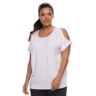 Plus Size Tek Gear&reg; Cold-shoulder Tee, Women's, Size: 3xl, Lt Purple