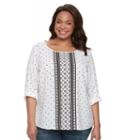 Plus Size Croft & Barrow&reg; Crepe Print Top, Women's, Size: 2xl, Grey