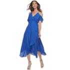 Women's Jennifer Lopez Cold-shoulder Faux-wrap Dress, Size: Large, Blue
