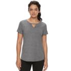 Women's Tek Gear&reg; Knotch Neck Performance Tee, Size: Large, Black