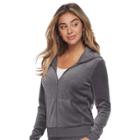 Women's Juicy Couture Embellished Hoodie Jacket, Size: Xs, Grey (charcoal)
