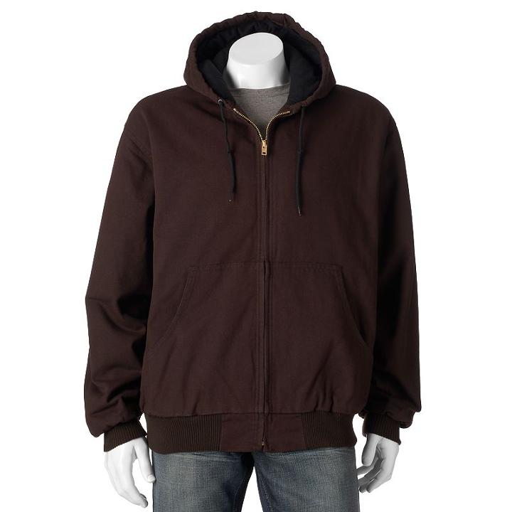 Men's Victory Rugged Wear Hooded Jacket, Size: Xl, Brown