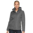 Women's Weathercast Hooded Quilted Jacket, Size: Large, Grey