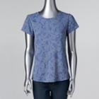 Women's Simply Vera Vera Wang Essential Floral Tee, Size: Xs, Med Blue