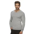 Men's Marc Anthony Slim-fit Solid Cashmere-blend V-neck Sweater, Size: Large, Med Grey