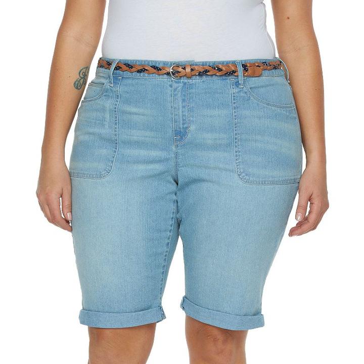 Plus Size Gloria Vanderbilt Rachel Bermuda Jean Shorts, Women's, Size: 24 W, Med Blue