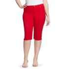 Plus Size Gloria Vanderbilt Amanda Embellished Skimmer Capris, Women's, Size: 20 W, Red