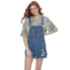 Juniors' Unionbay Rayna Destructed Jean Shortalls, Teens, Size: Large, Dark Blue