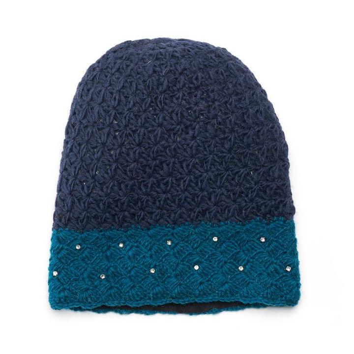 Sijjl Women's Rhinestone Wool Beanie, Green