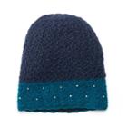 Sijjl Women's Rhinestone Wool Beanie, Green