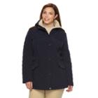 Plus Size Braetan Sherpa Hooded Quilted Jacket, Women's, Size: 3xl, Blue