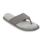 Dearfoams Women's Waffled Textured Thong Slip-on Slippers, Size: Small, Med Grey