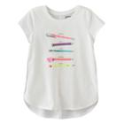 Girls 4-10 Jumping Beans&reg; Foiled Graphic Short Sleeve High-low Hem Tee, Size: 10, White Oth