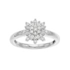 Simply Vera Vera Wang Sterling Silver 1/3 Carat T.w. Diamond Flower Ring, Women's, Size: 8, White