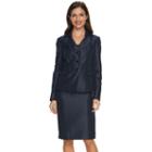 Women's Le Suit Shimmer Suit Jacket & Pencil Skirt Set, Size: 10, Dark Blue