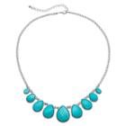 Mudd&reg; Graduated Teardrop Cabochon Necklace, Girl's, Turq/aqua