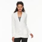 Women's Croft & Barrow&reg; V-neck Button-down Cardigan, Size: Large, White