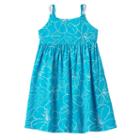 Jumping Beans, Girls 4-10 &reg; Tiered Floral Chambray Dress, Girl's, Size: 4, Turquoise/blue (turq/aqua)