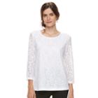 Women's Cathy Daniels Lace Pullover Top, Size: Xl, White Oth
