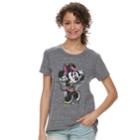 Disney's Minnie Mouse Juniors' Sketch Tee, Women's, Size: Medium, Grey (charcoal)