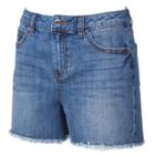 Women's Jennifer Lopez Frayed Jean Shorts, Size: 14, Med Blue