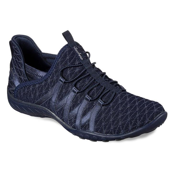 Skechers Relaxed Fit Breathe Easy Viva-city Women's Sneakers, Size: 8, Blue (navy)
