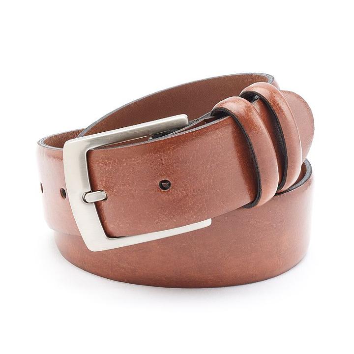 Men's Izod Flex Feather-edge Belt, Size: 34, Brown